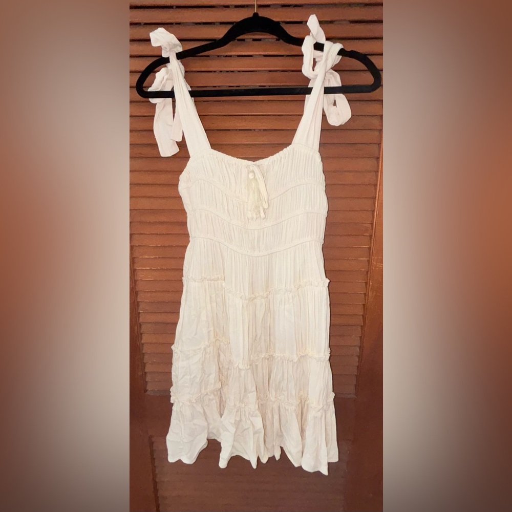 Chelsea & Violet Cream Tie-Shoulder Mini Dress